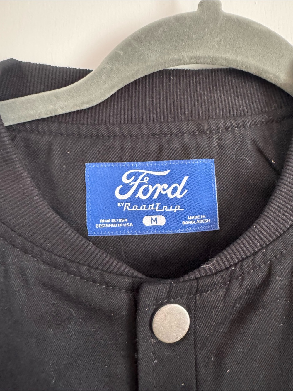 Ford Black, Blue & White Chevron Racing Bomber Jacket - Picture 3 of 7
